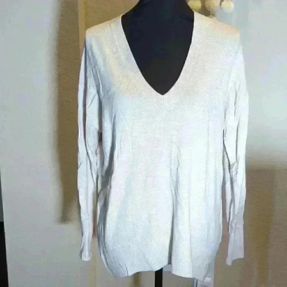 Loft Oatmeal Brown beige khaki cream sweater - longer in back XSmall EUC - Picture 2 of 5